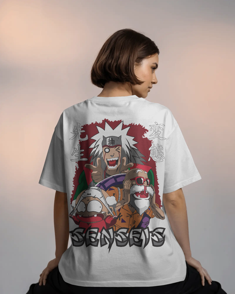 Sensei's of Chaos – Jiraiya Oversized Street Tee - White Edition